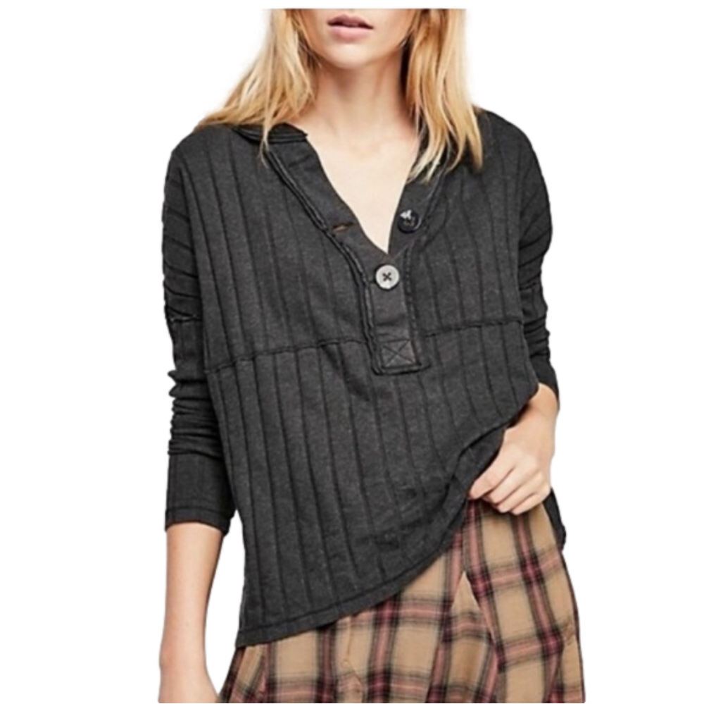 Free People Gray Long sleeve Too